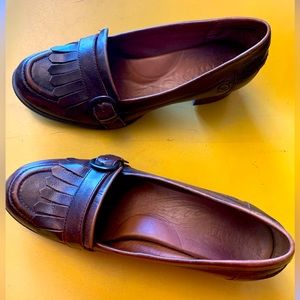 Born leather low block heel loafers - like new never worn